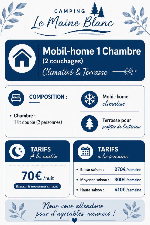 Capucine : 1 chambre - 2 couchages avec climatisation et terrasse