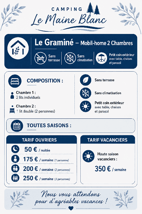 Gramin� : 2 chambres - 4 couchages, sans climatisation et sans terrasse